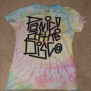 -—-SOLD——Panic! At The Disco Tie Dye Shirt Size L